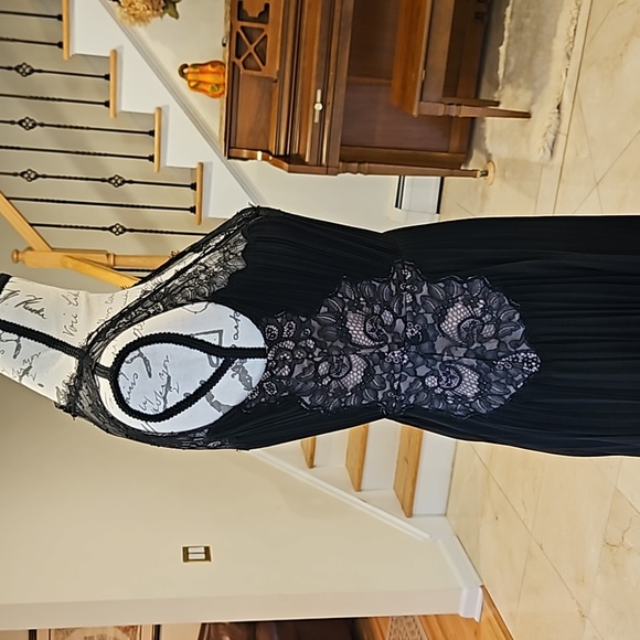 BCBG MAXAZRIA ANGELEA LACE-TRIM PLEATED DRESS Size 0 - Picture 9 of 13